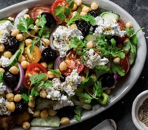 Rainbow greek salad recipe