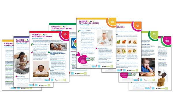 A image that shows all of PHA and Dr. Yum's First Foods Guides