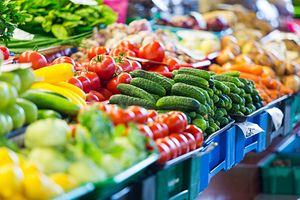 Vegetables and Fruits at a store