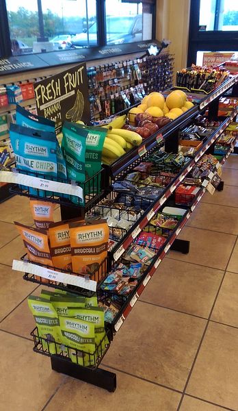 Image of healthier food options like fresh fruit at a Sheetz convenience store. Image courtesy of GasBuddy's Frank Beard for #PHABack2School.