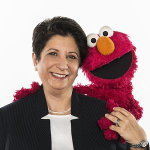 Image of Sesame Workshop's Rosemarie T. Truglio, Ph.D with Elmo. 