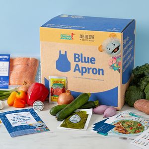 Blue Aron Box with Waffles + Mochi character