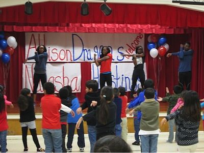 Image of elementary students at Allison Elementary, a school participating in Active Schools.