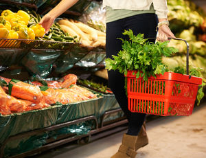 Shopper in grocery store