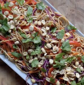 Rainbow noodle salad recipe