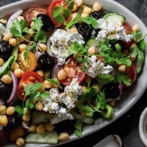 Rainbow greek salad recipe