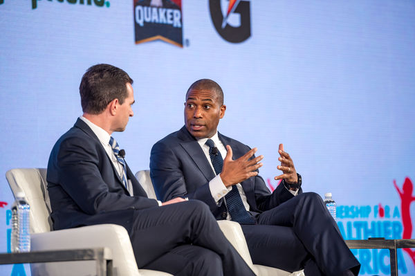 Tony West, Executive Vice President, Government Affairs, General Counsel and Corporate Secretary at PepsiCo, speaking at Partnership for a Healthier America's 2017 Building a Healthier Future Summit.