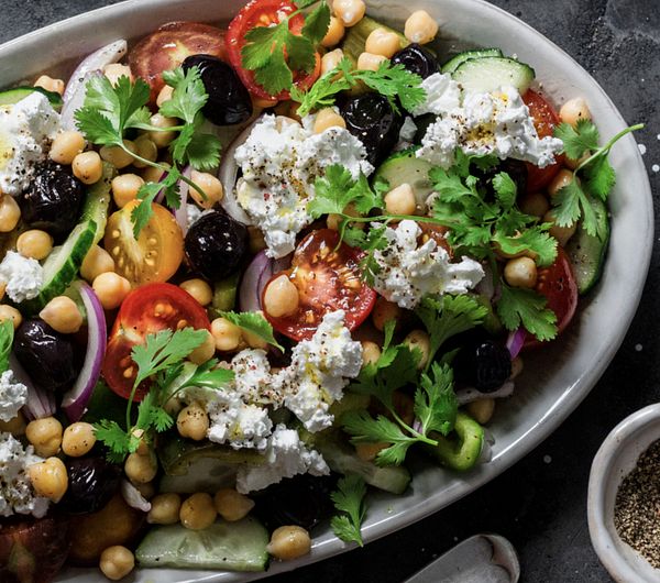 Rainbow greek salad recipe