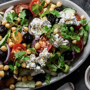 Rainbow greek salad recipe