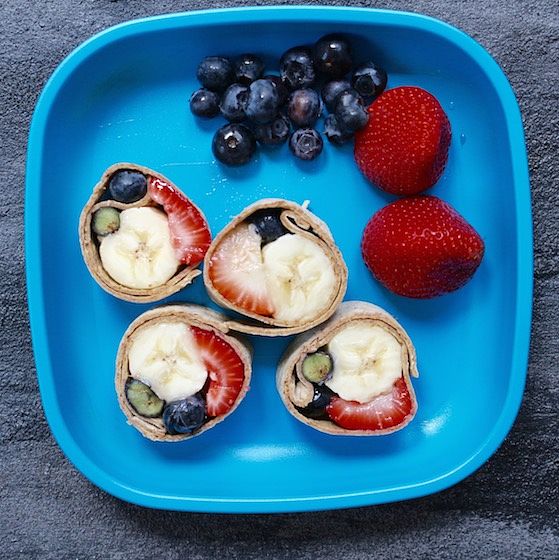 Image of fruit sushi from a recipe by Learning Care Group, a child care provider. 