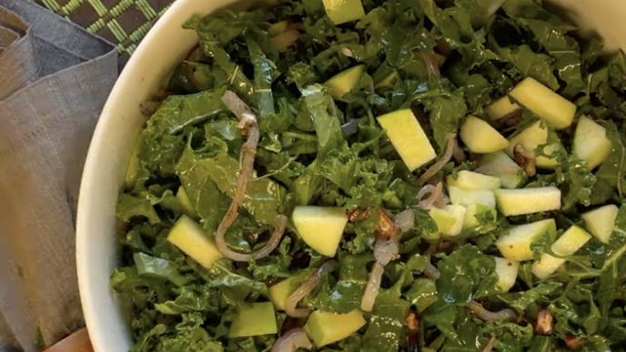 Wilted Kale Salad with Walnuts recipe video